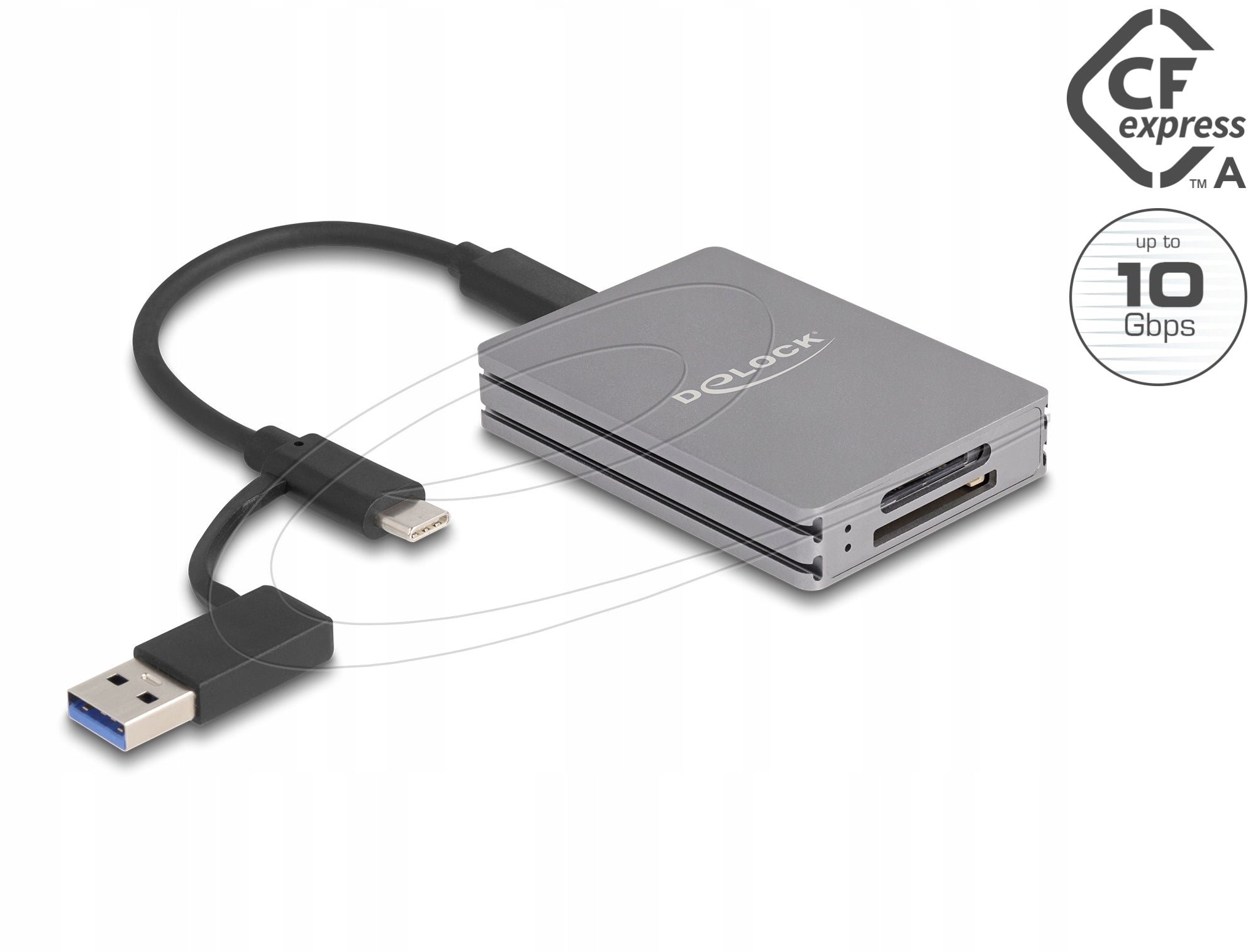 USB Type-C card reader for SD and CFexpress type A Delock 91013 memory cards