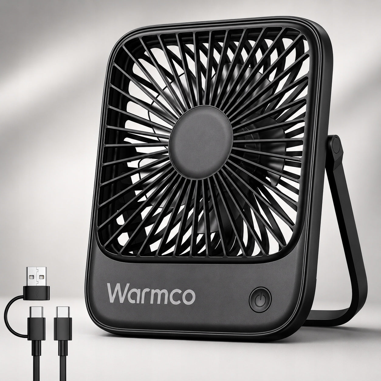 USB Windmill Quiet Mini Desk Fan Cooling USB C USB-C Manufacturer code Cichy mini wentylator wiatrak D1 czarny