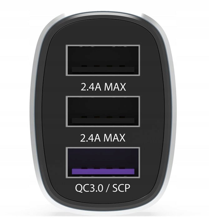USB car charger KRUX, 3xUSB, QC 3.0, DCP, AFC, HSC, 42 W Manufacturer code KRX0063