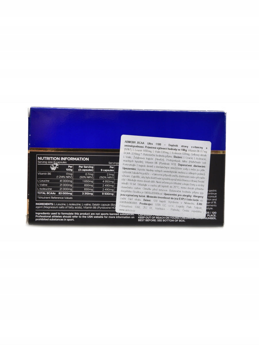 USN BCAA 1100 mega caps 120 kapslí Expiration date at least six months from the date of purchase
