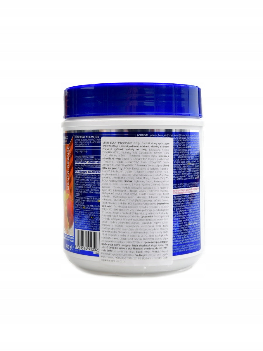 USN BCAA Power Punch energy 400g Mango pomeranč Expiration date at least six months from the date of purchase