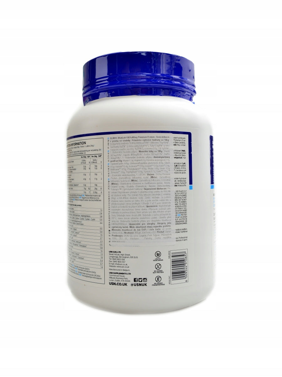 USN Bluelab 100% whey protein 908 g banán EAN (GTIN) 6009544910657