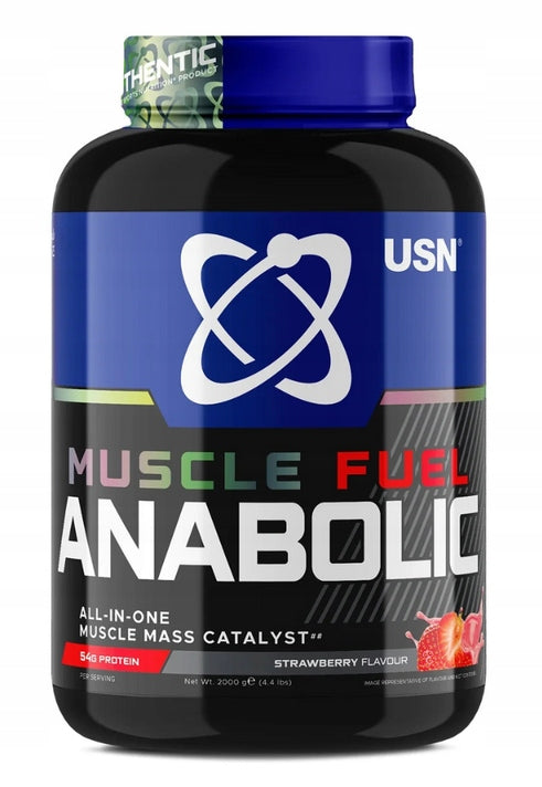 USN Muscle Fuel Anabolic 2000g Strawberry Flavour GAINER Creatine Protein BCAA
