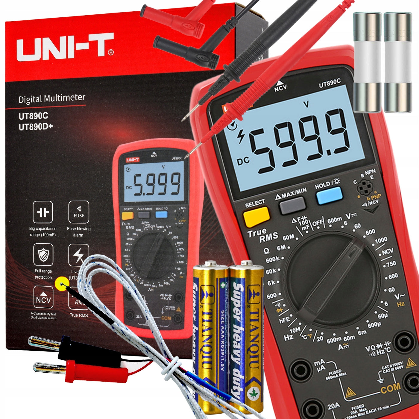 UT890C AC/DC VOLTAGE CURRENT Multimeter Meter Universal -Bag as OPTION