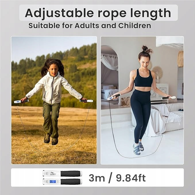 UTEN Wireless Jump Rope with Counter Adjustable White/Black Rope length 300 cm
