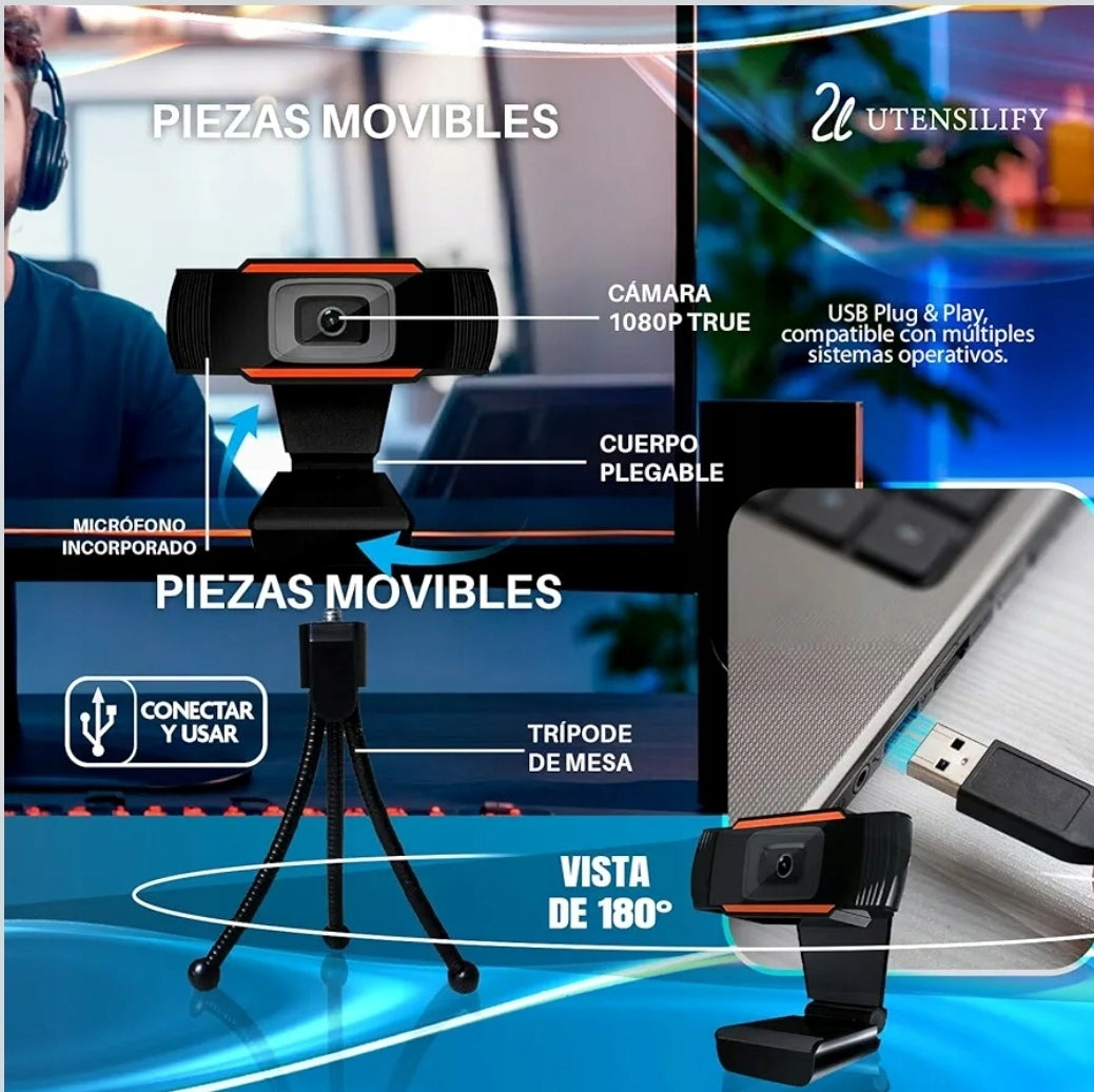 UTENSILIFY Super Pack Full HD 1080P Webcam + Tripod Manufacturer code B0FHF744J9