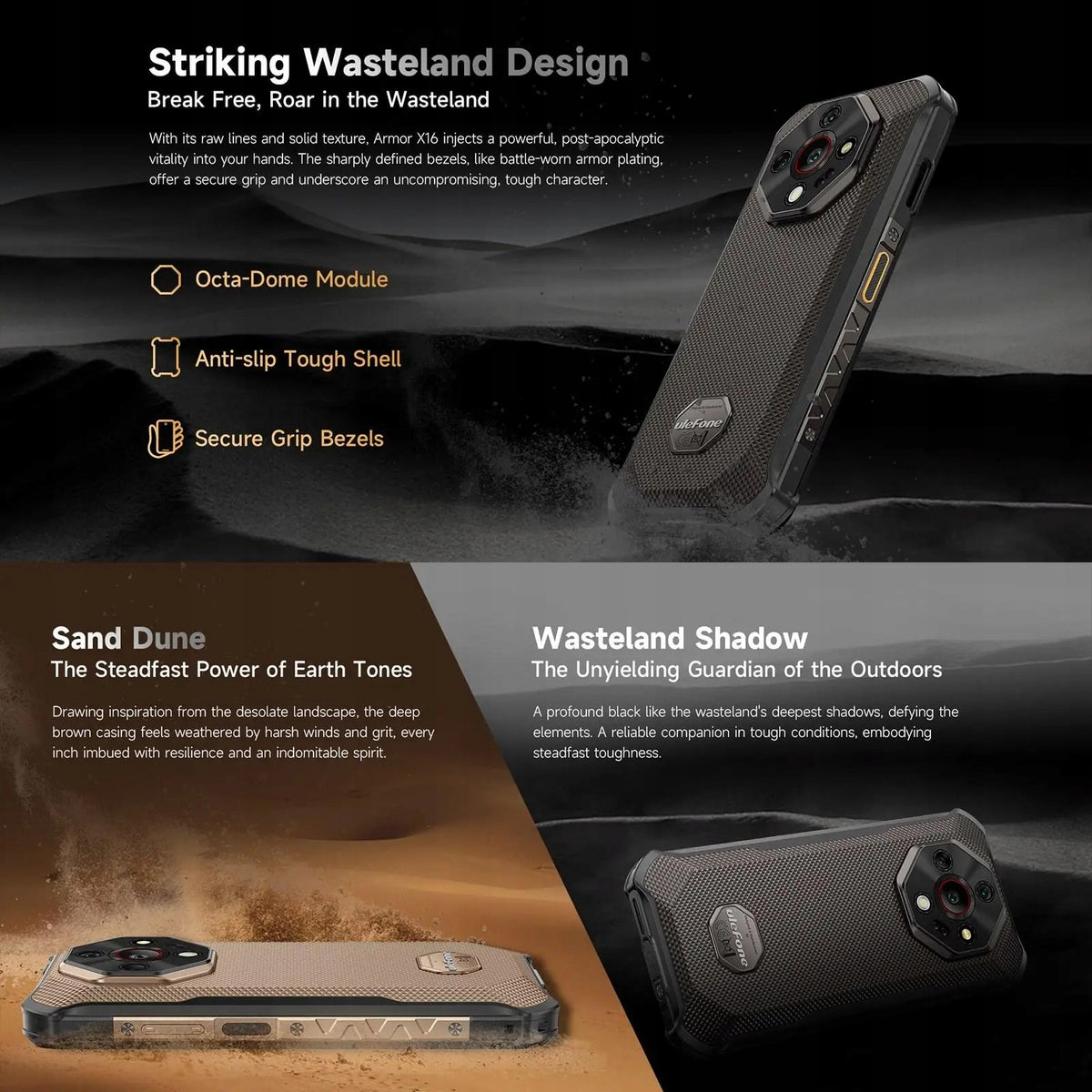 Ulefone Armor X16 Rugged Smartphone 6GB+128GB Gray Brand Ulefone