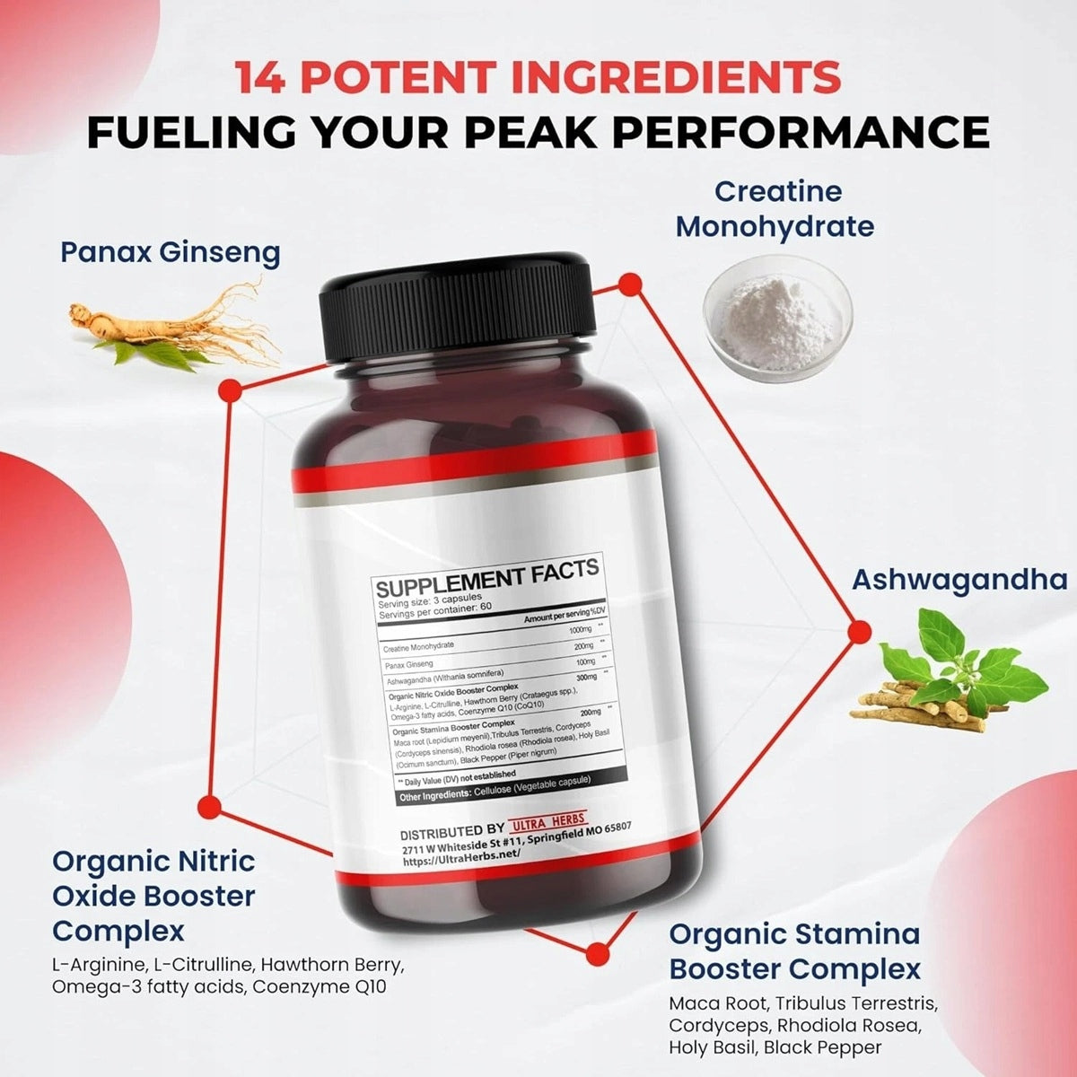 Ultra Herbs Creatine Monohydrate in Micronized Powder, Pure Muscle Packaging status original