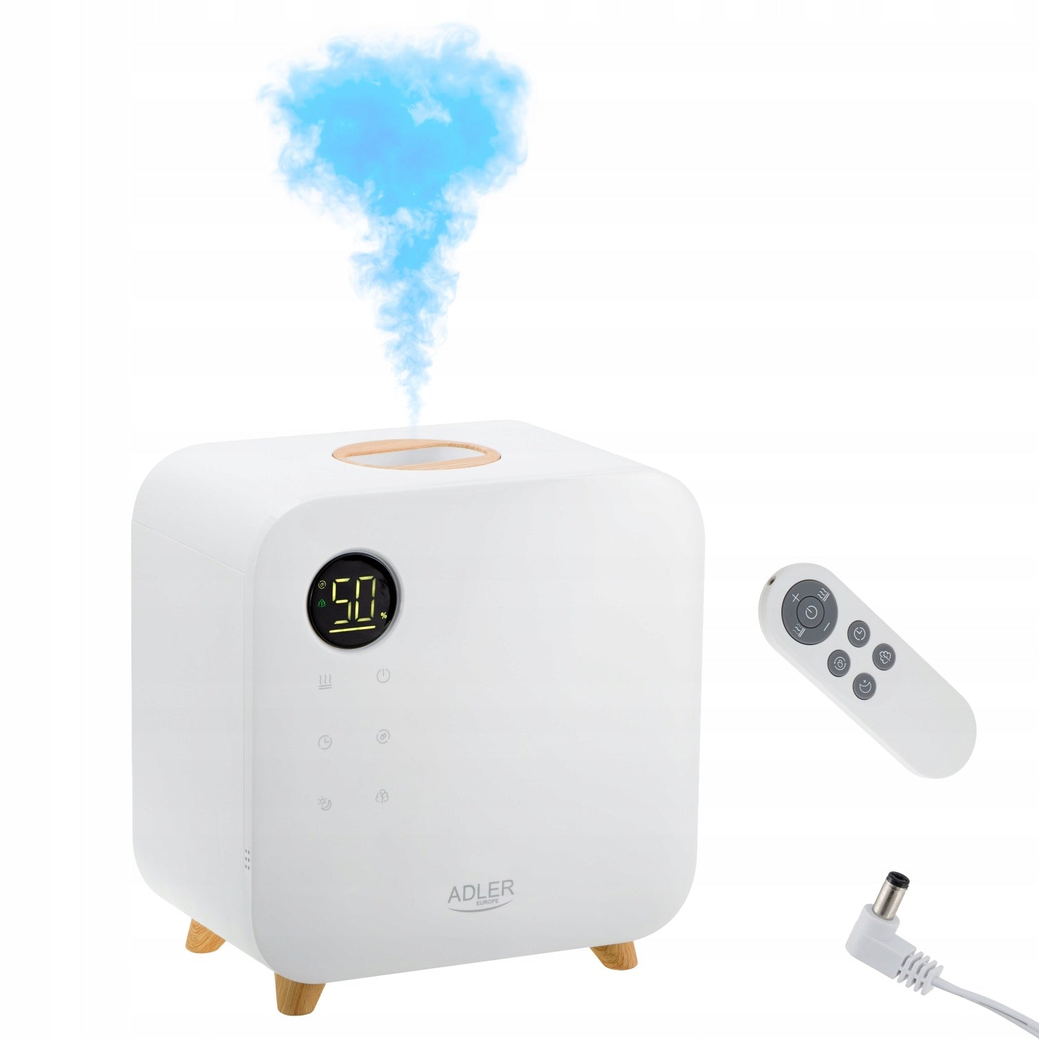 Ultrasonic Air Humidifier 5.5L Hygrostat Night Mode LED Timer Dominant color white