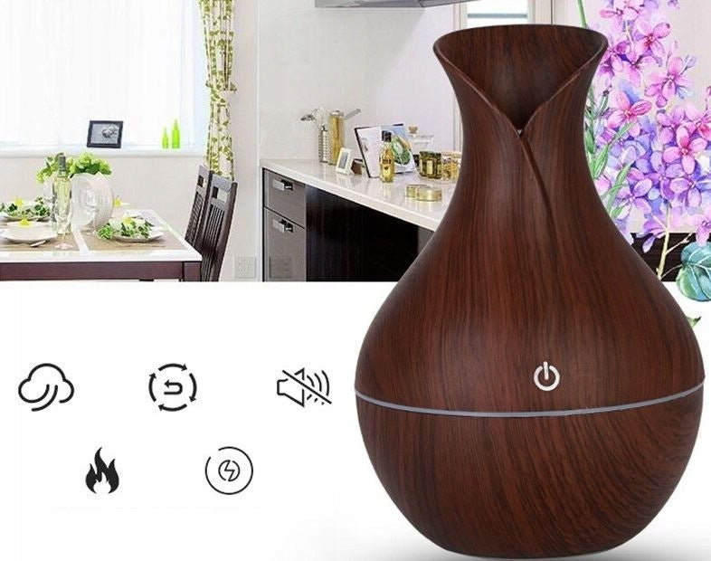 Ultrasonic ExoticJungle plant humidifier aromatherapy wood rgb Dominant color brown