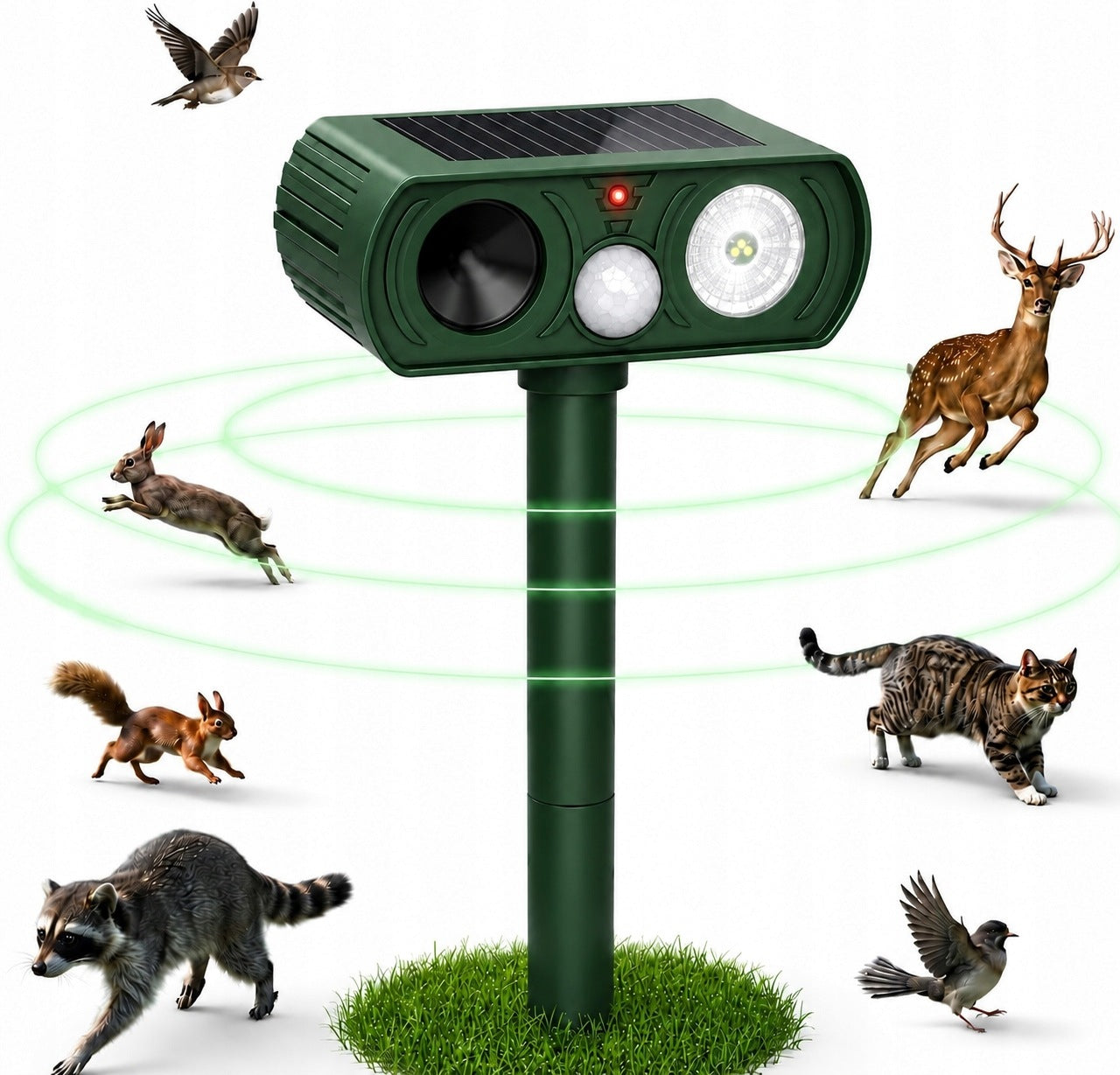 Ultrasonic Solar Animal Repellent Dog Boar Motion Sensor 1 Pack Manufacturer code RC-K-2157