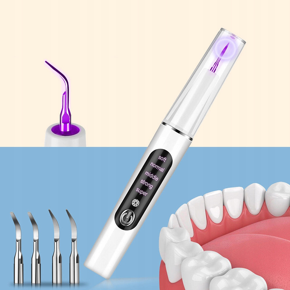 Ultrasonic Tooth Scaler - 5 Modes for Tartar Removal Dominant color white