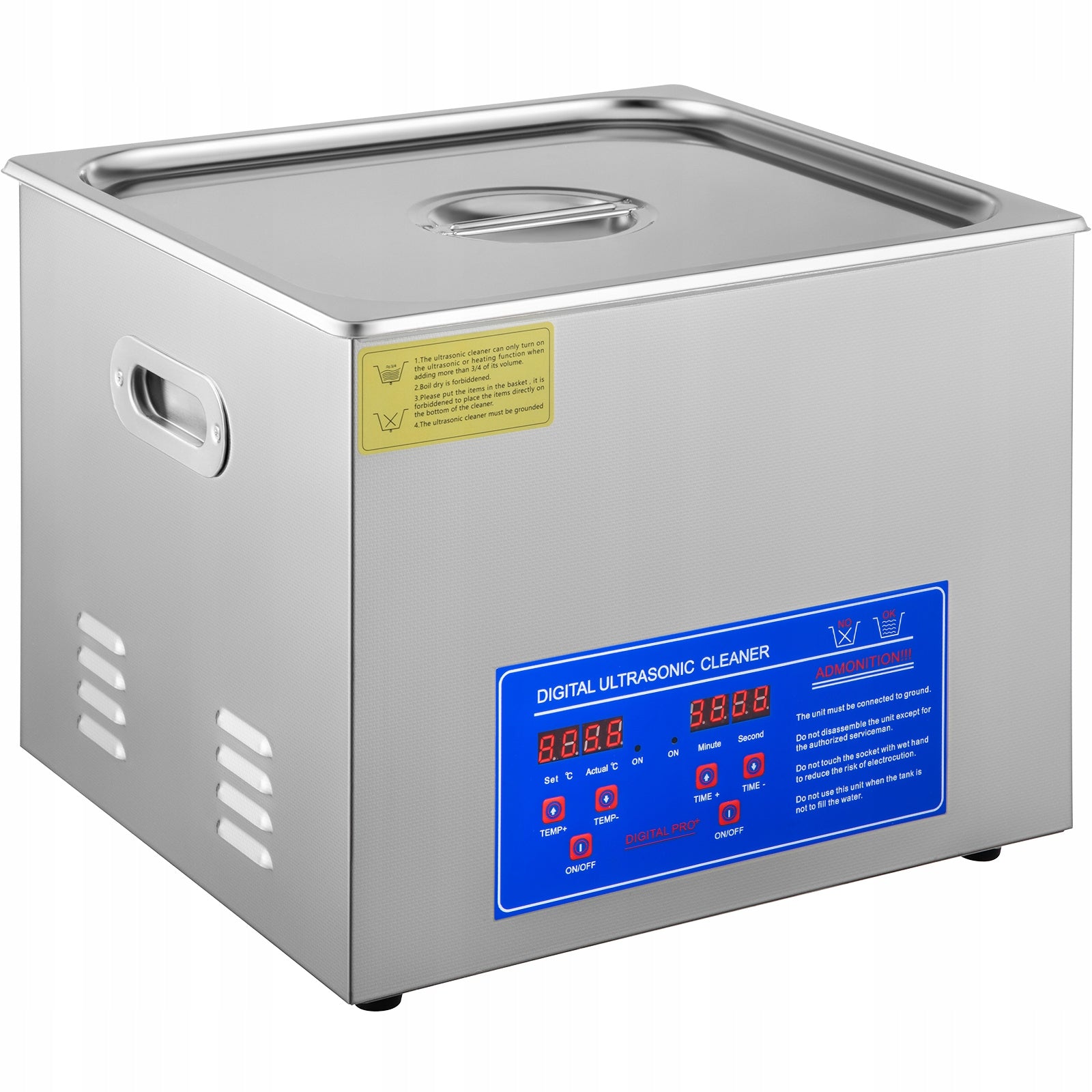 Ultrasonic cleaner VEVOR 15L with heating 360W 40kHz stainless steel