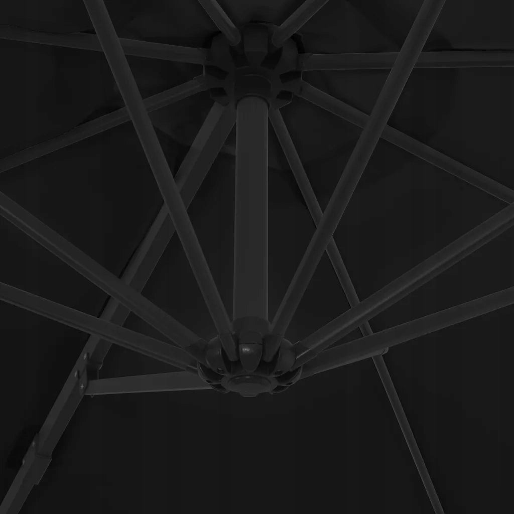 Umbrella hanging on steel post, 300 cm, black Product weight with unit packaging 13.9 kg