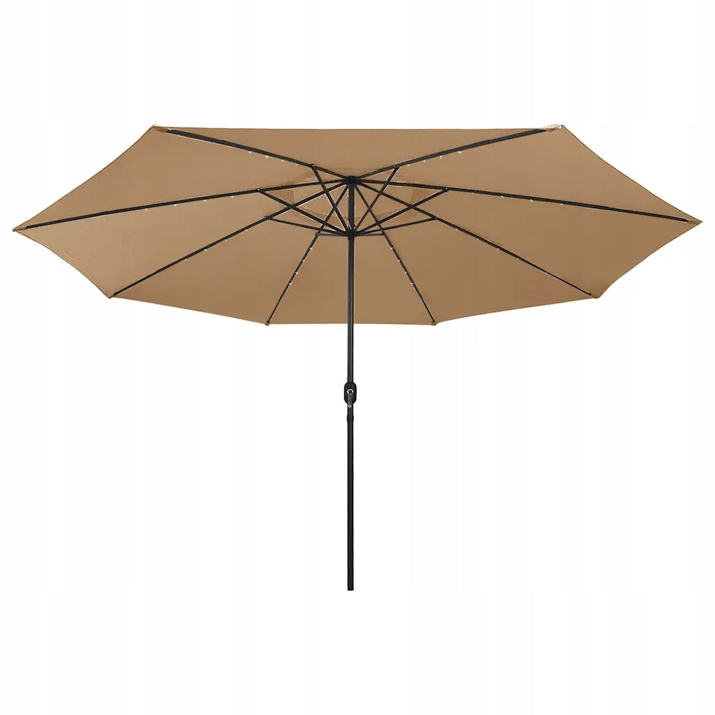 Umbrella with LED, 400 cm, taupe Diameter/width 400 cm