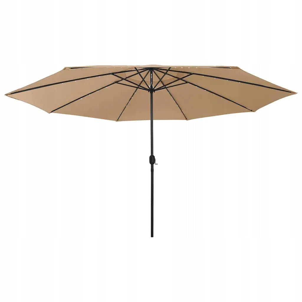 Umbrella with LED, 400 cm, taupe