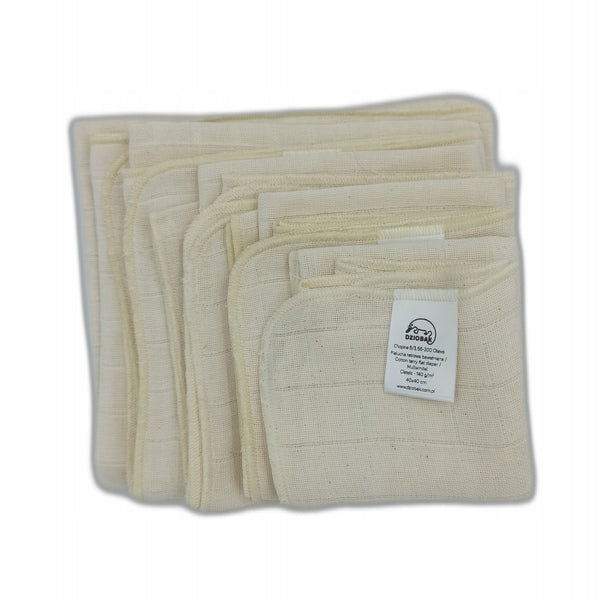 Unbleached tetra diaper, 140 g/m2 80x80cm Kind tetra fabric