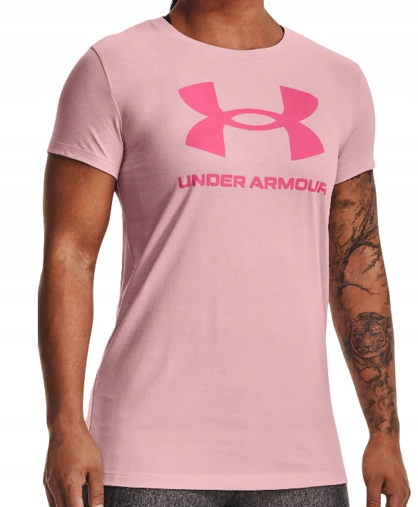 Marškinėliai moterims Under Armor Live Sportstyle Graphic SSC T Shirt W 1356 305 680, rožiniai