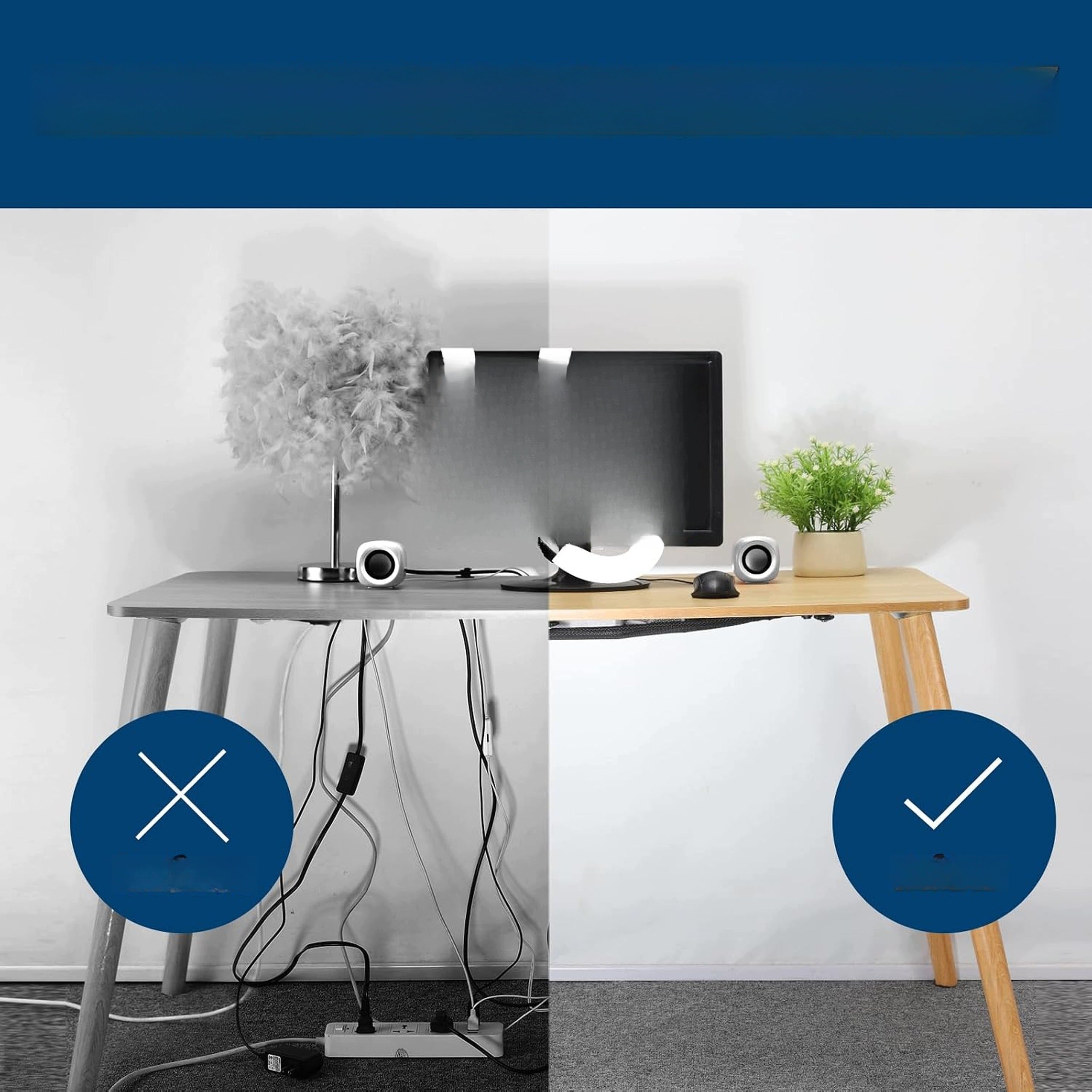 Under Desk Cable Management Kit Flexible Cable Mesh Large Manufacturer code Zestaw do zarządzania kablami pod biurkiem el