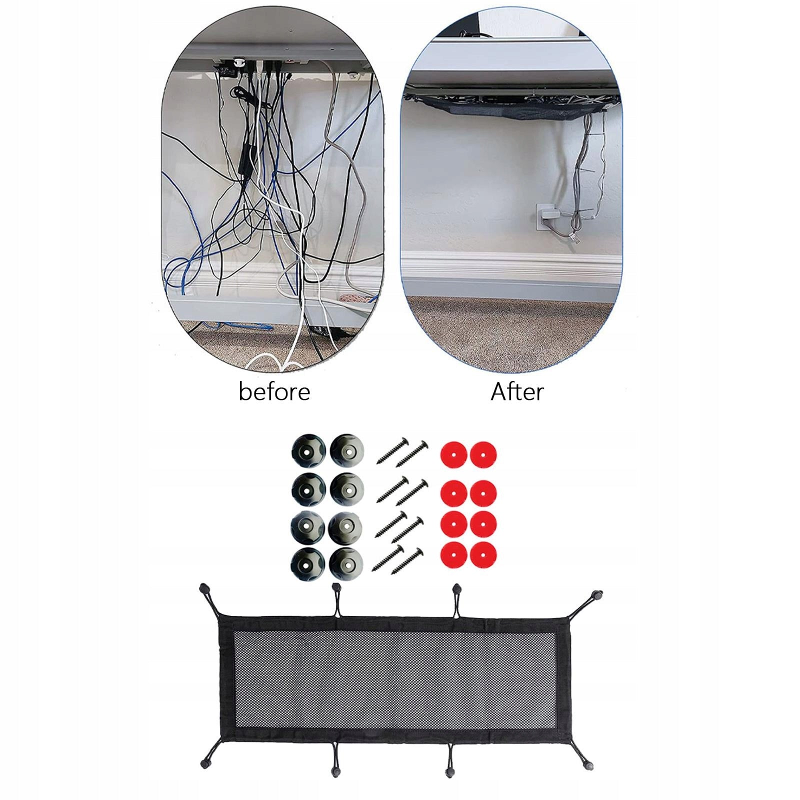 Under Desk Cable Management Mesh Flexible 30x70cm Manufacturer code perkf-53092763