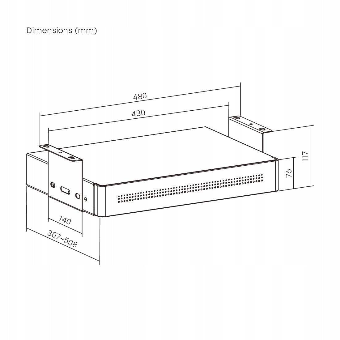 Undercounter desk drawer Spacetronik with SHELF 48x30 cm 8kg black Packaging status original