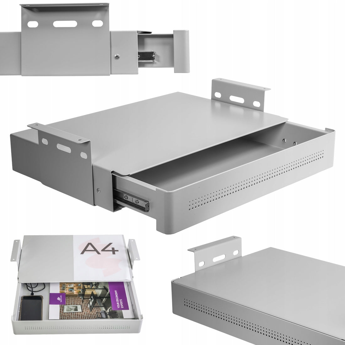 Undercounter drawer Spacetronik 8kg 48x30cm metal grey