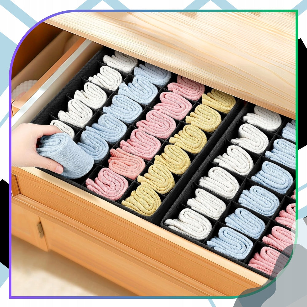 Underwear Drawer Organizer Wardrobe Socks Refill Set of 2 Length 32 cm