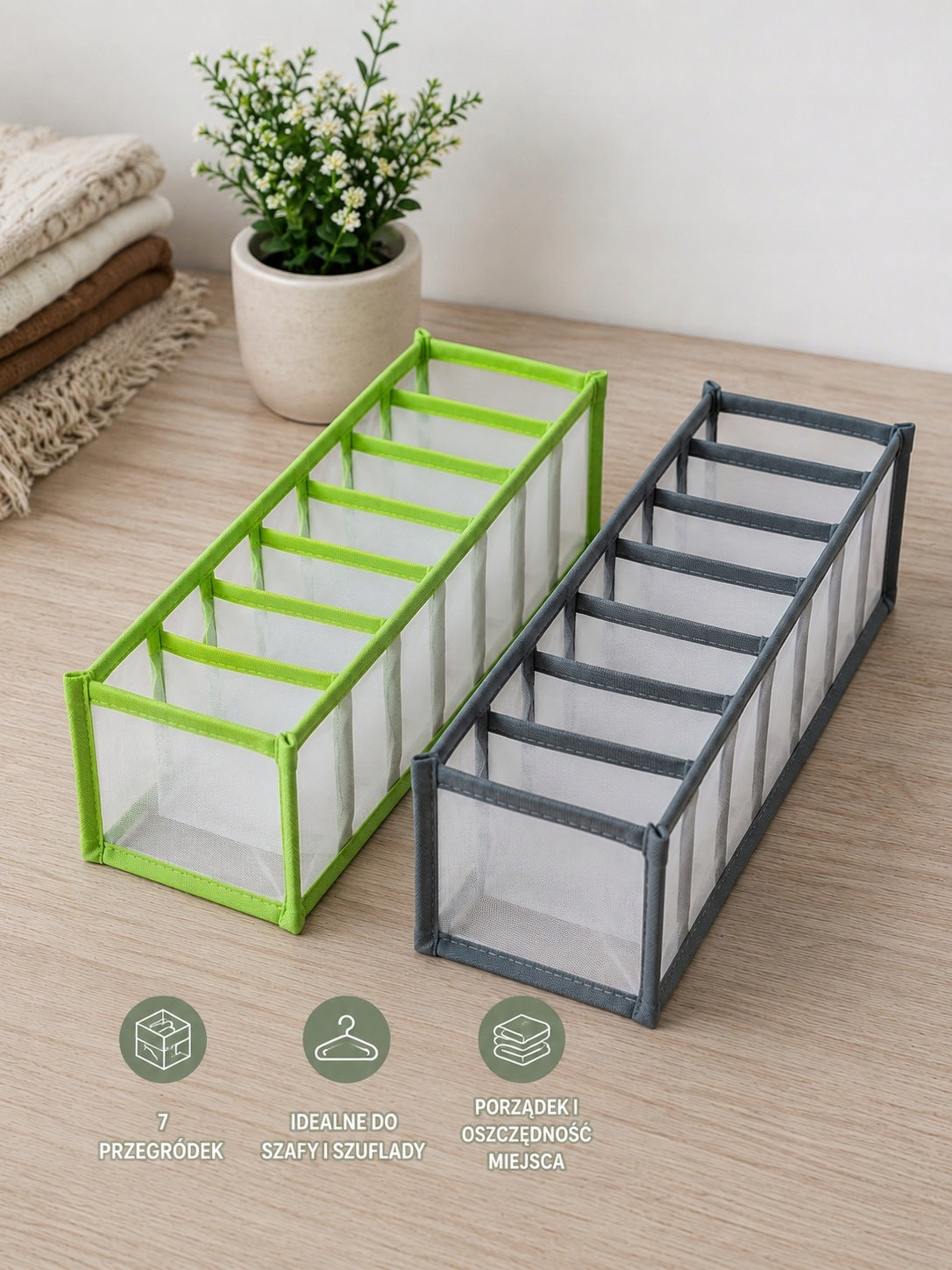 Underwear Organizer 7 Compartments Drawer Refill Folding Material Packaging status original