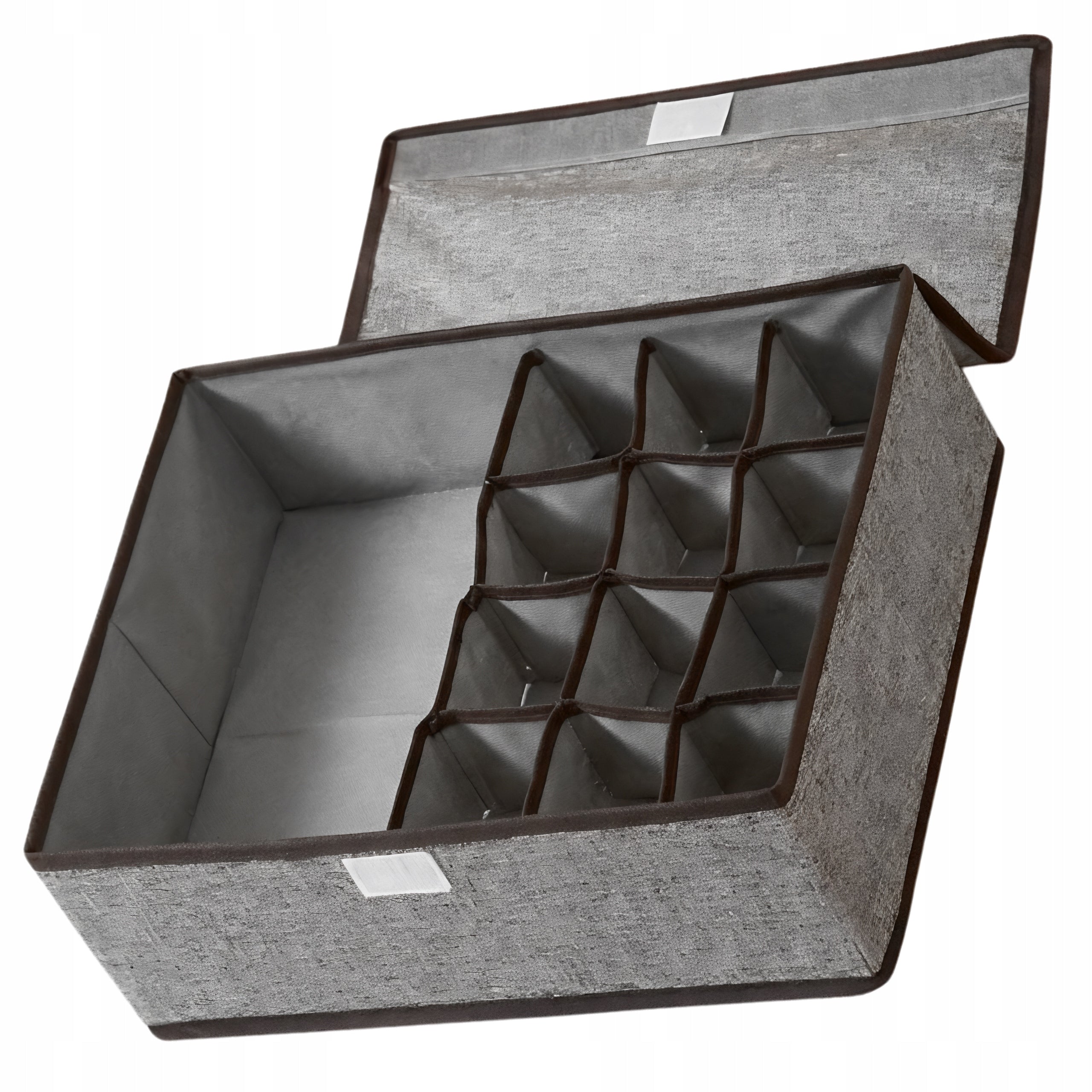 Underwear Organizer Clothes Folding Box 13 Compartments Grey For Wardrobe Brand EdiBazzar