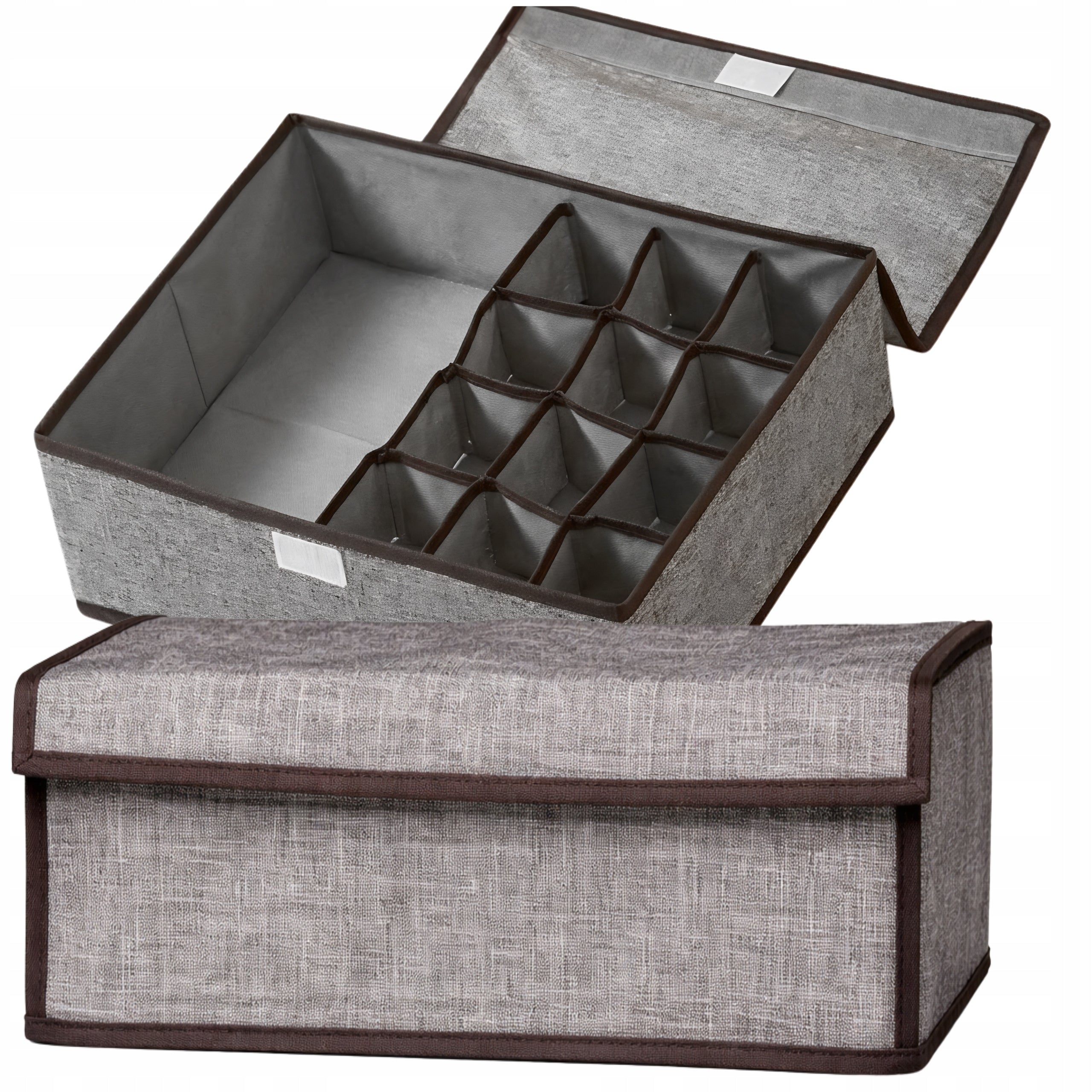 Underwear Organizer Clothes Folding Box 13 Compartments Grey For Wardrobe Manufacturer code Przegródki Do Przechowywania