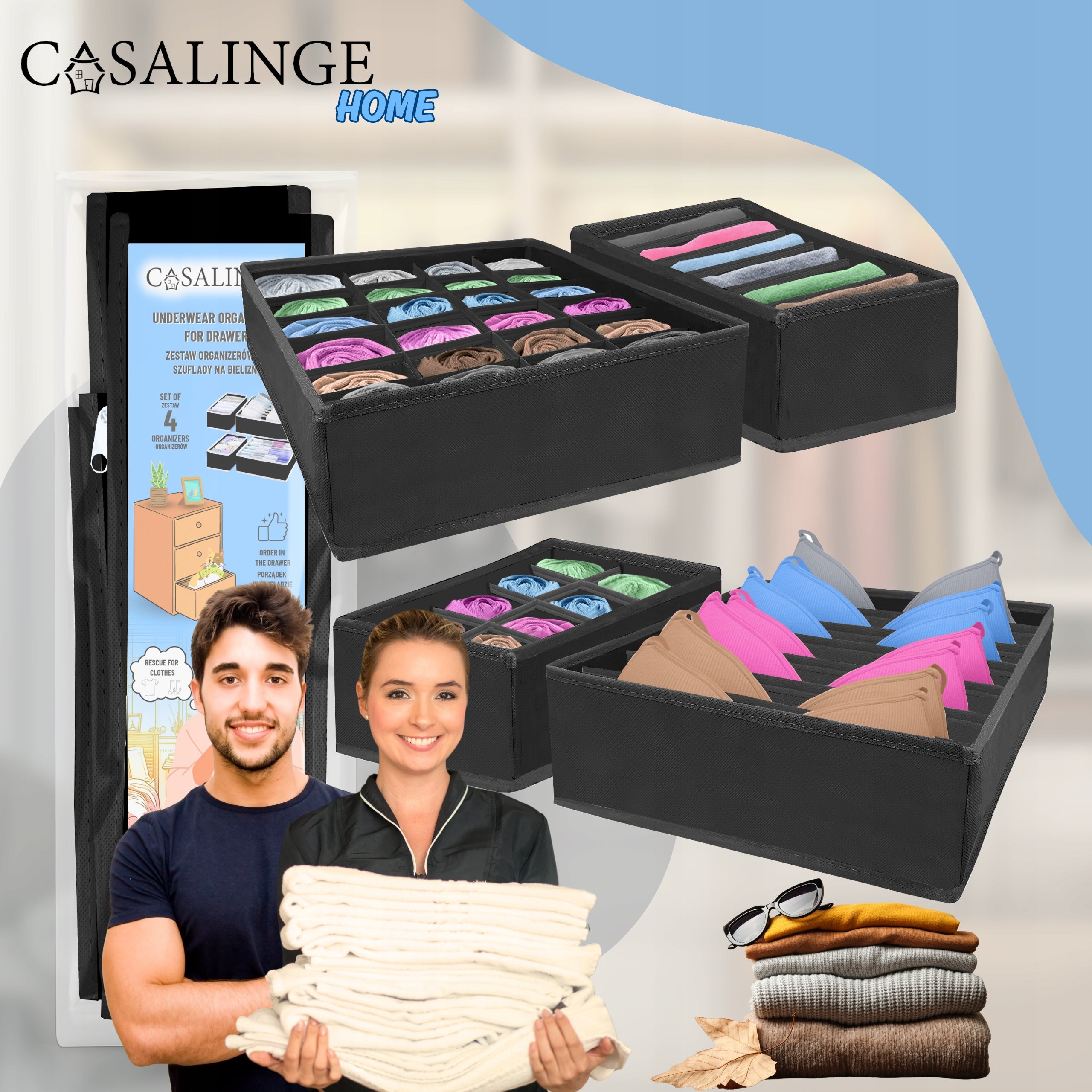 Underwear Organizer Clothes Socks Drawer Pants Wardrobe SET Packaging status original