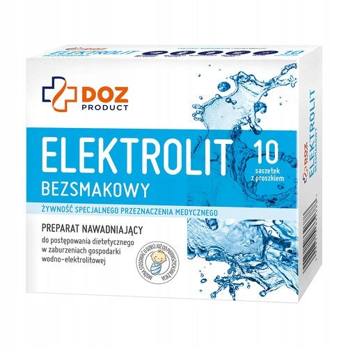 Unflavored electrolyte, DOZ PRODUCT, powder in sachets, 10 x 4,5 g