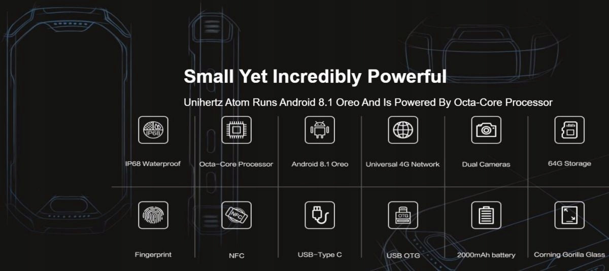 Unihertz Atom Smartphone Built-in memory 64 GB