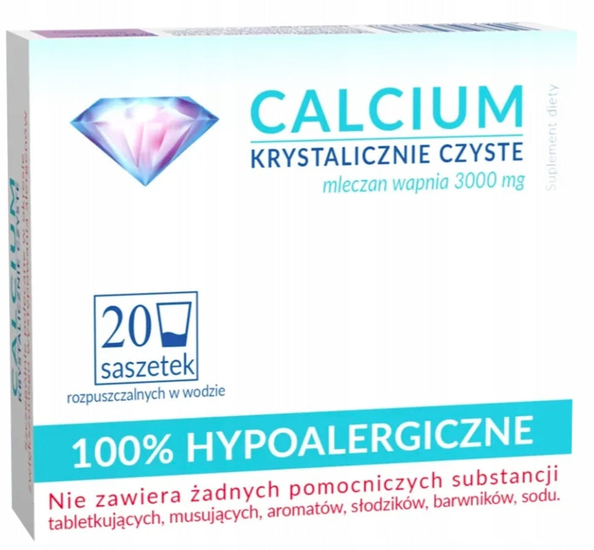 Uniphar Calcium Crystalline Pure Calcium Powder 20 Pieces