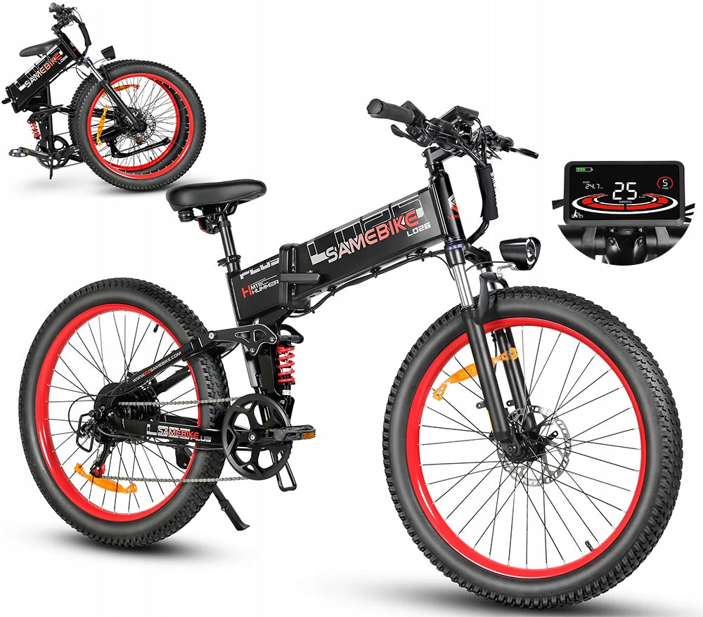 Unisex Electric Vehicle SAMEBIKE LO26 Plus 1000W 45KM/H 110KM 26*3" PL Packaging status original