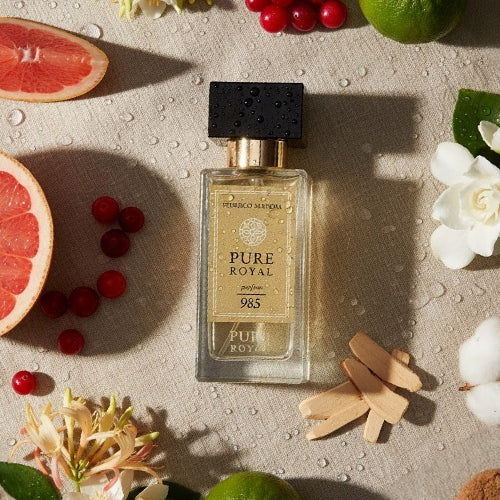 Unisex Perfume FM 985 Pure Royal 20% 50ml Floral Pomelo Gardenia Jasmine Packaging status original