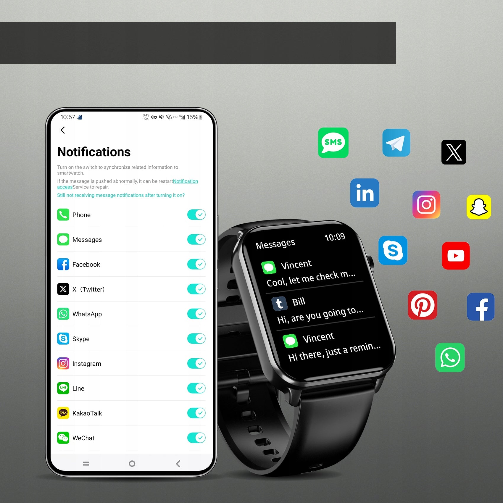 Unisex SmartWatch 1.91" Curved Display Waterproof Calls SMS Sports PL Menu Brand Blackview