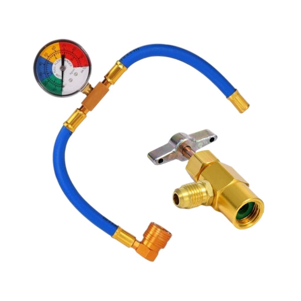 Universal Air Conditioning Charge Hose with Pressure Gauge for Car AC