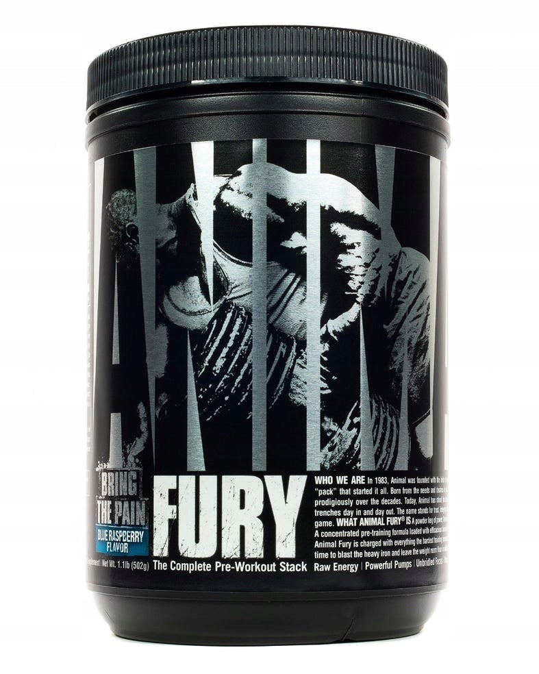 Universal Nutrition Animal Fury Green Apple Powder 495g Expiration date not specified
