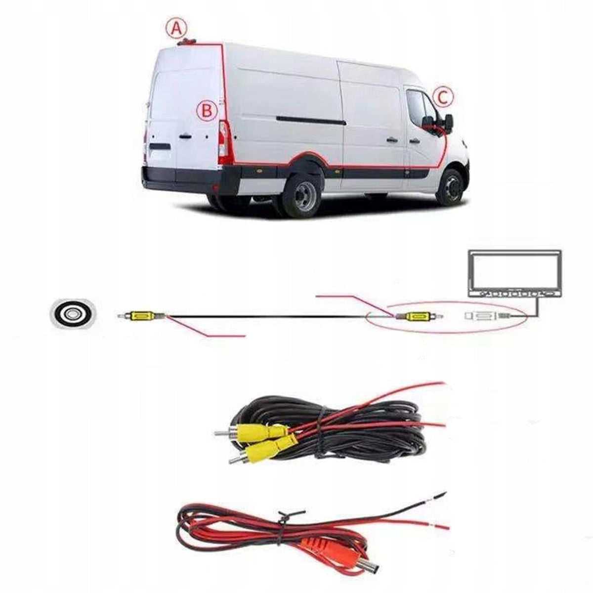 Universal RV 3rd Brake Light Reverse Camera Waterproof Housing Spare Parts Packaging status original