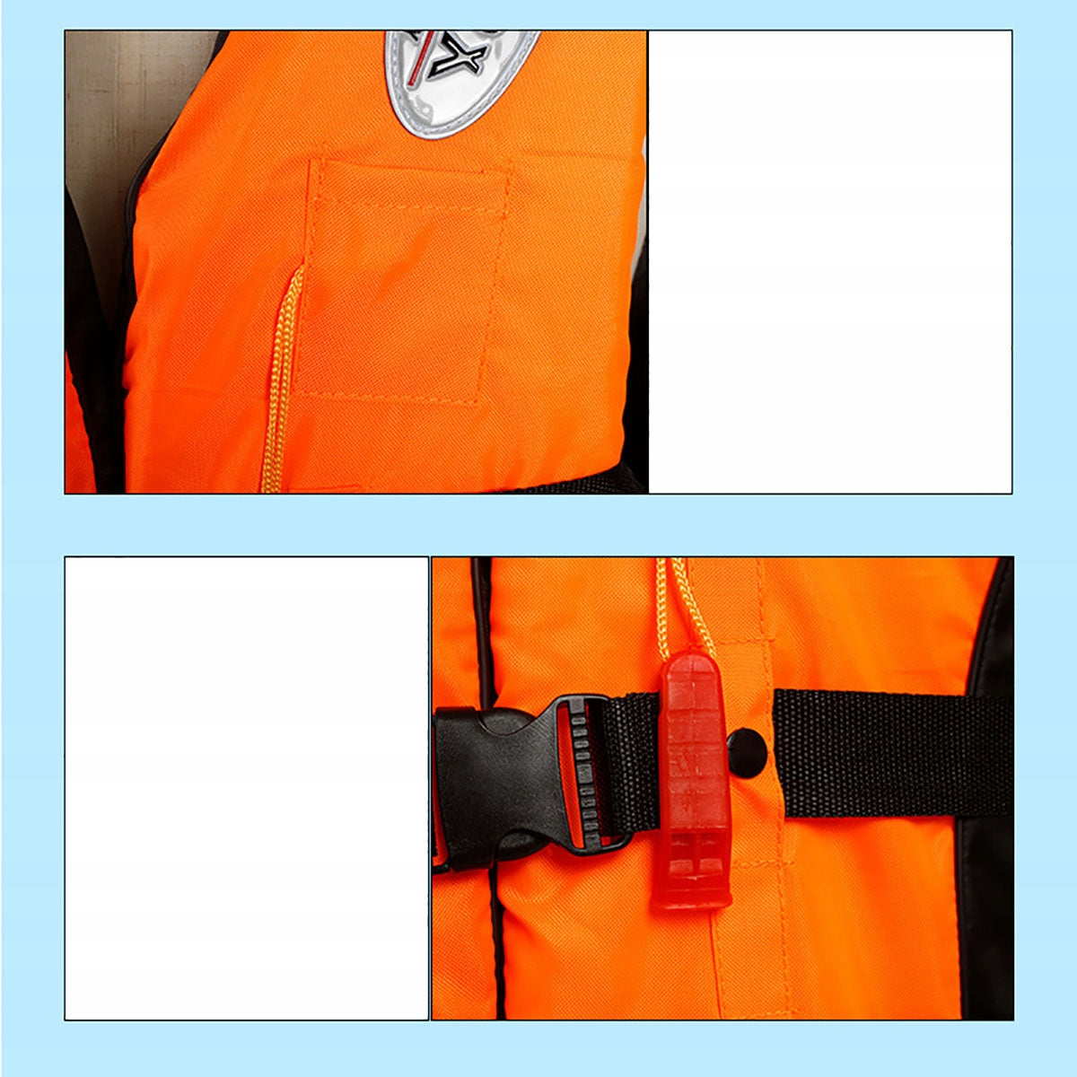 Universal Rescue Vest 85-110kg + whistle Oxford fabric 300D Body weight range 85 kg