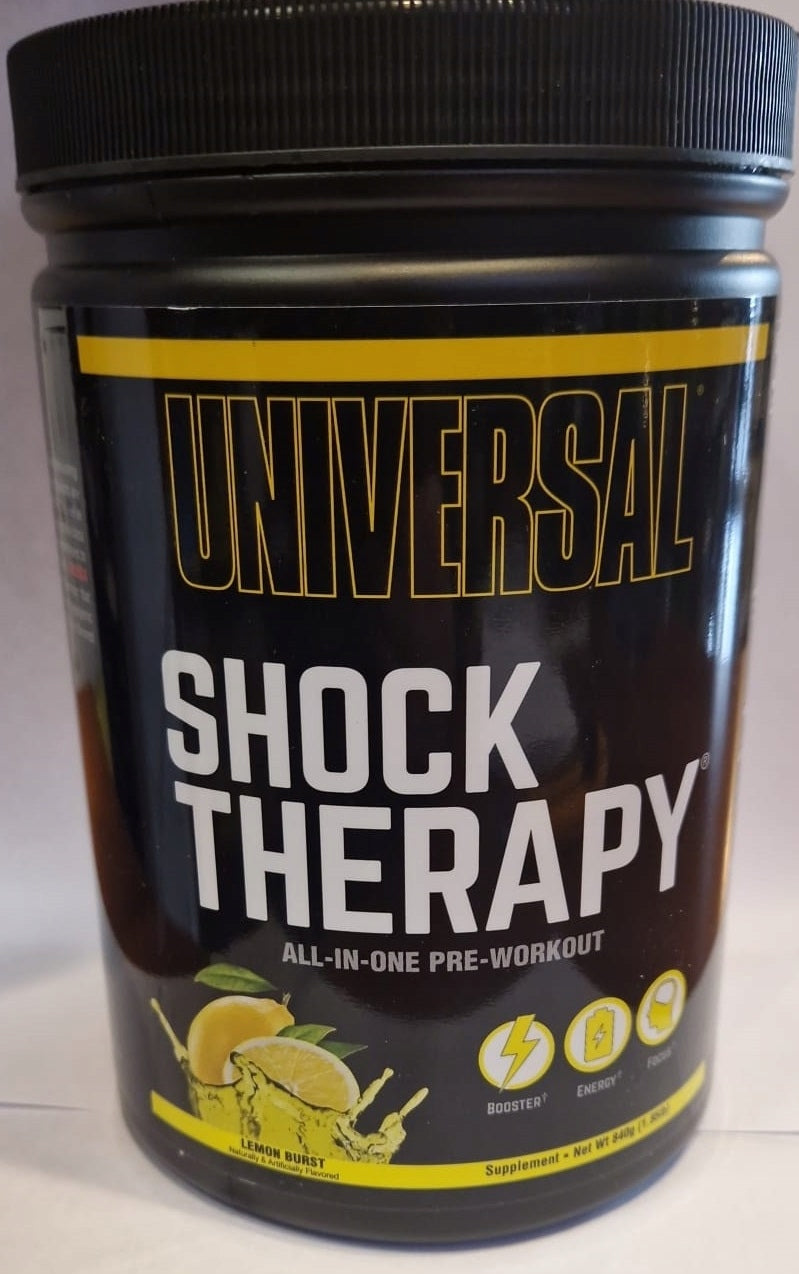 Universal SHOCK THERAPHY Pre-workout Pump Stack Strength 42 Portions 840g Lemon Expiration date not specified