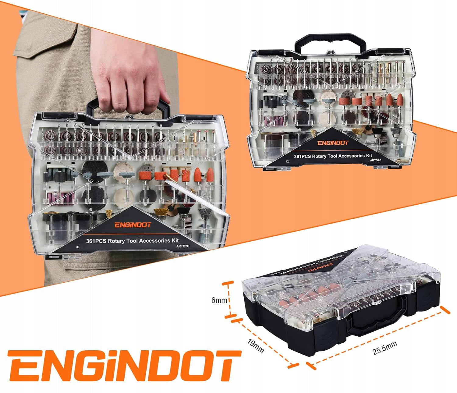 Universal accessory set for mini grinder Multi-grinders 361 pieces Brand GRAPHITE