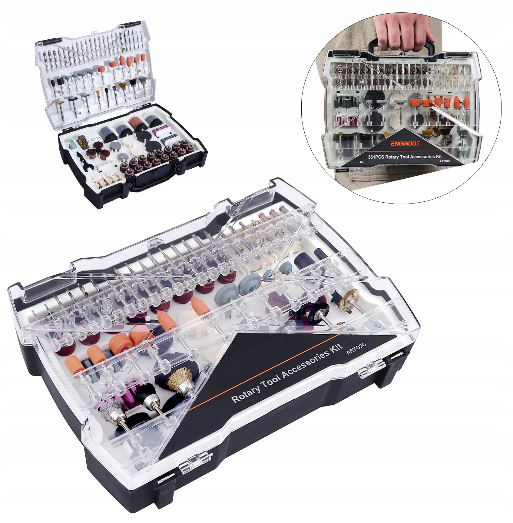 Universal accessory set for mini grinder Multi-grinders 361 pieces