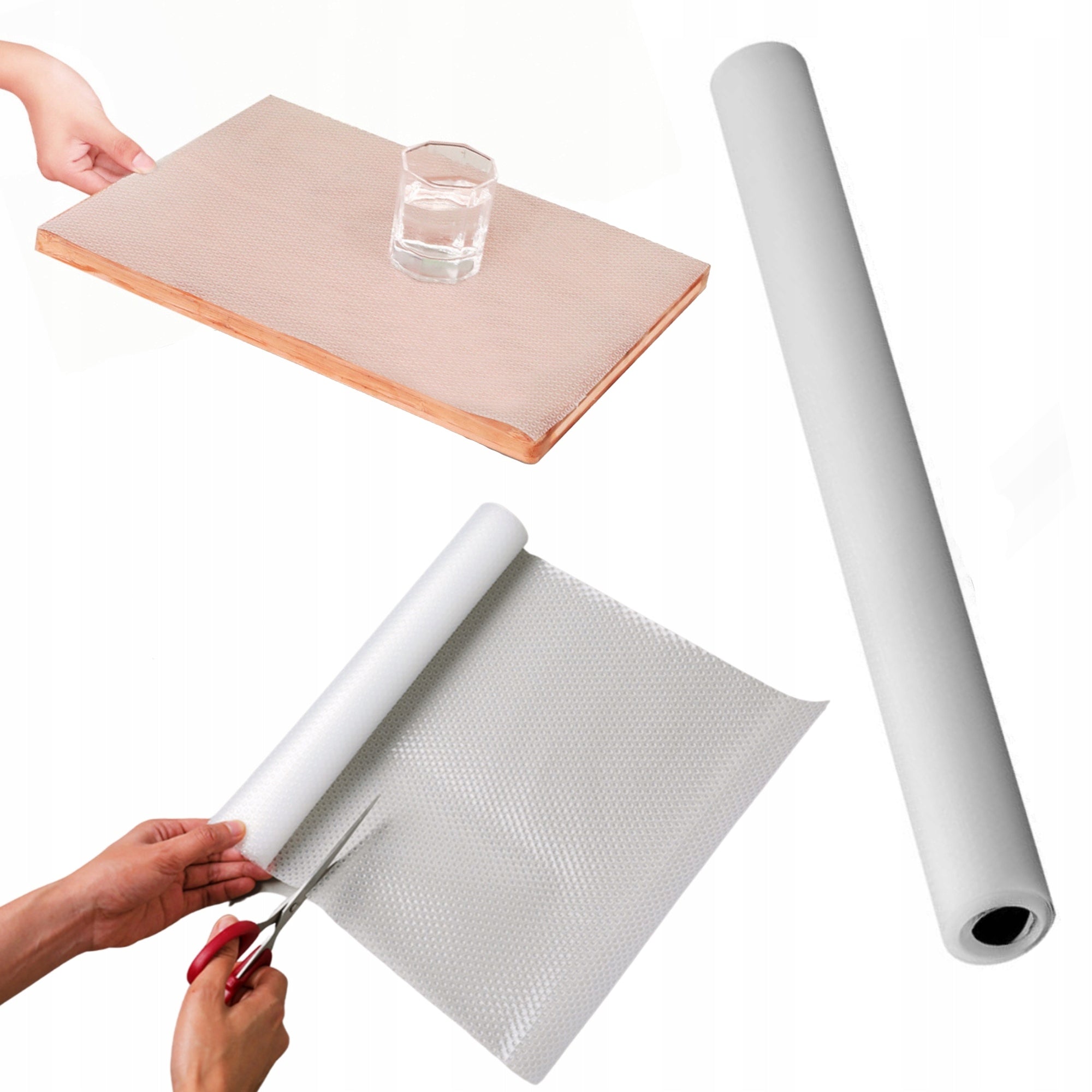 Universal anti-slip protective mat for cabinet drawers white 50x150 cm