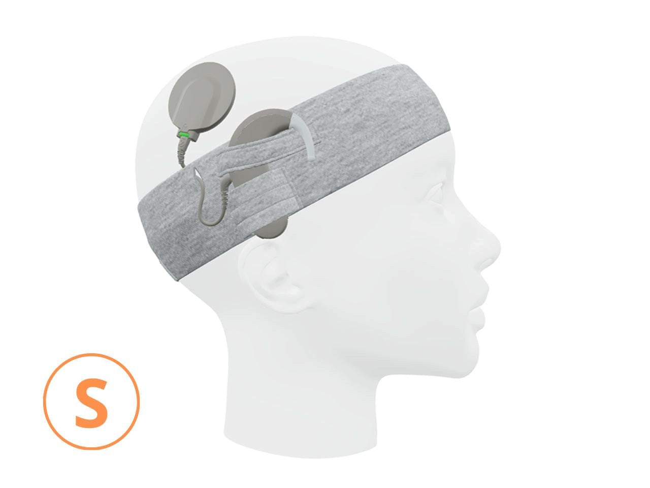 Universal band for speech processors / implants - grey -size.S