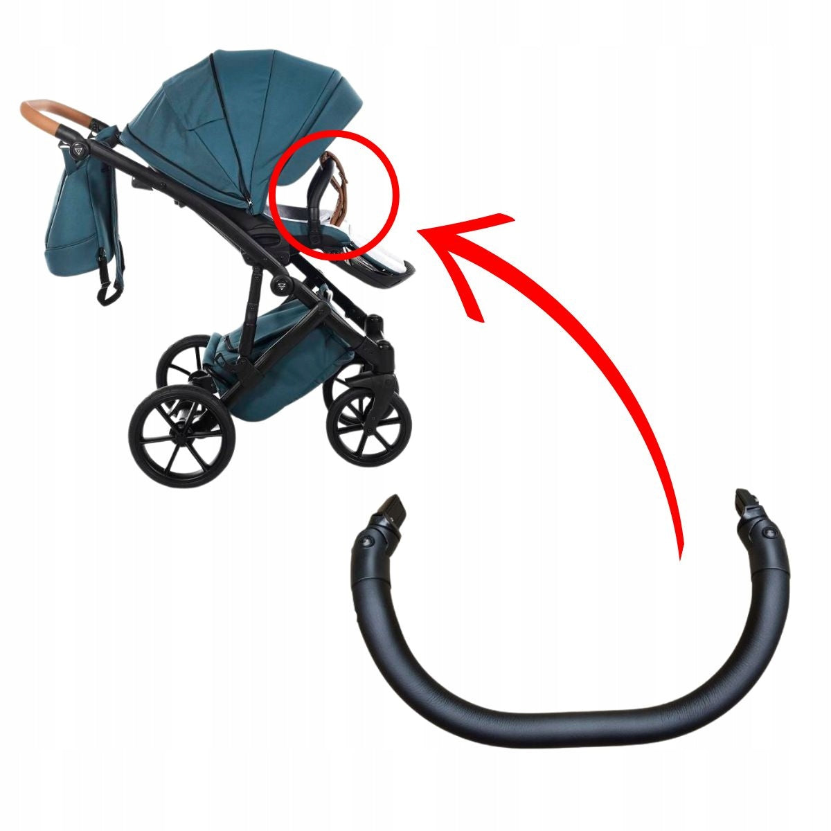 Universal barrier V2 for stroller black – safety bar Manufacturer code Barierka Junama V2