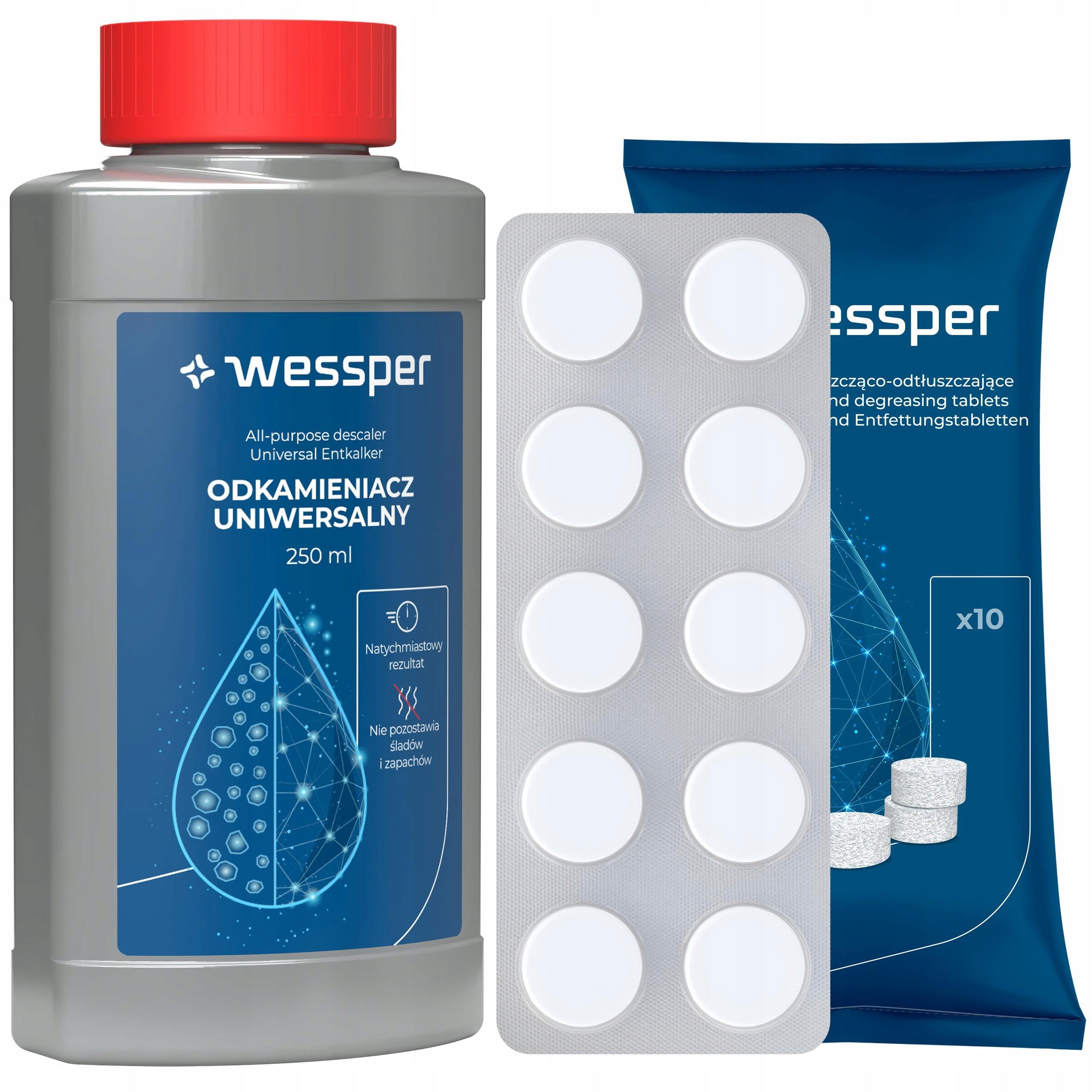 Universal descaler Wessper 250ml Cleaning tablets for Philips Saeco