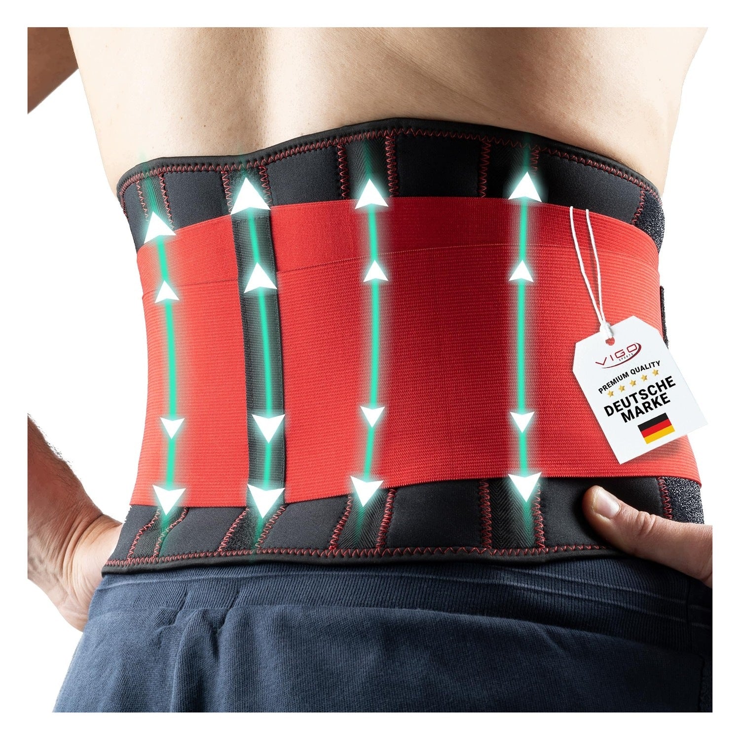 Universal lumbar belt - for stabilization and heating - machine wash