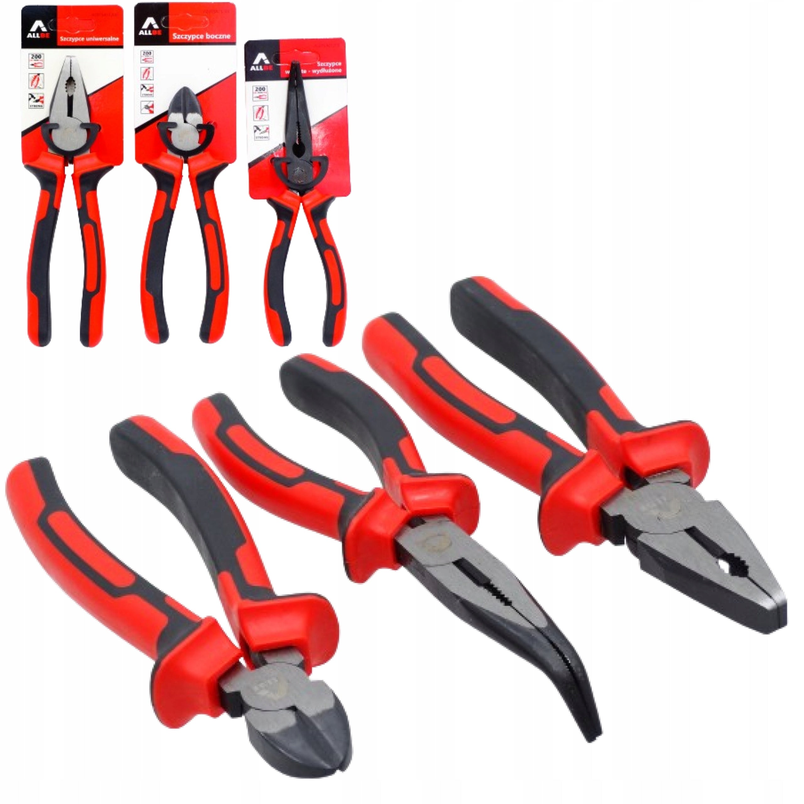 Universal pliers side cutters 200 mm. set of 3